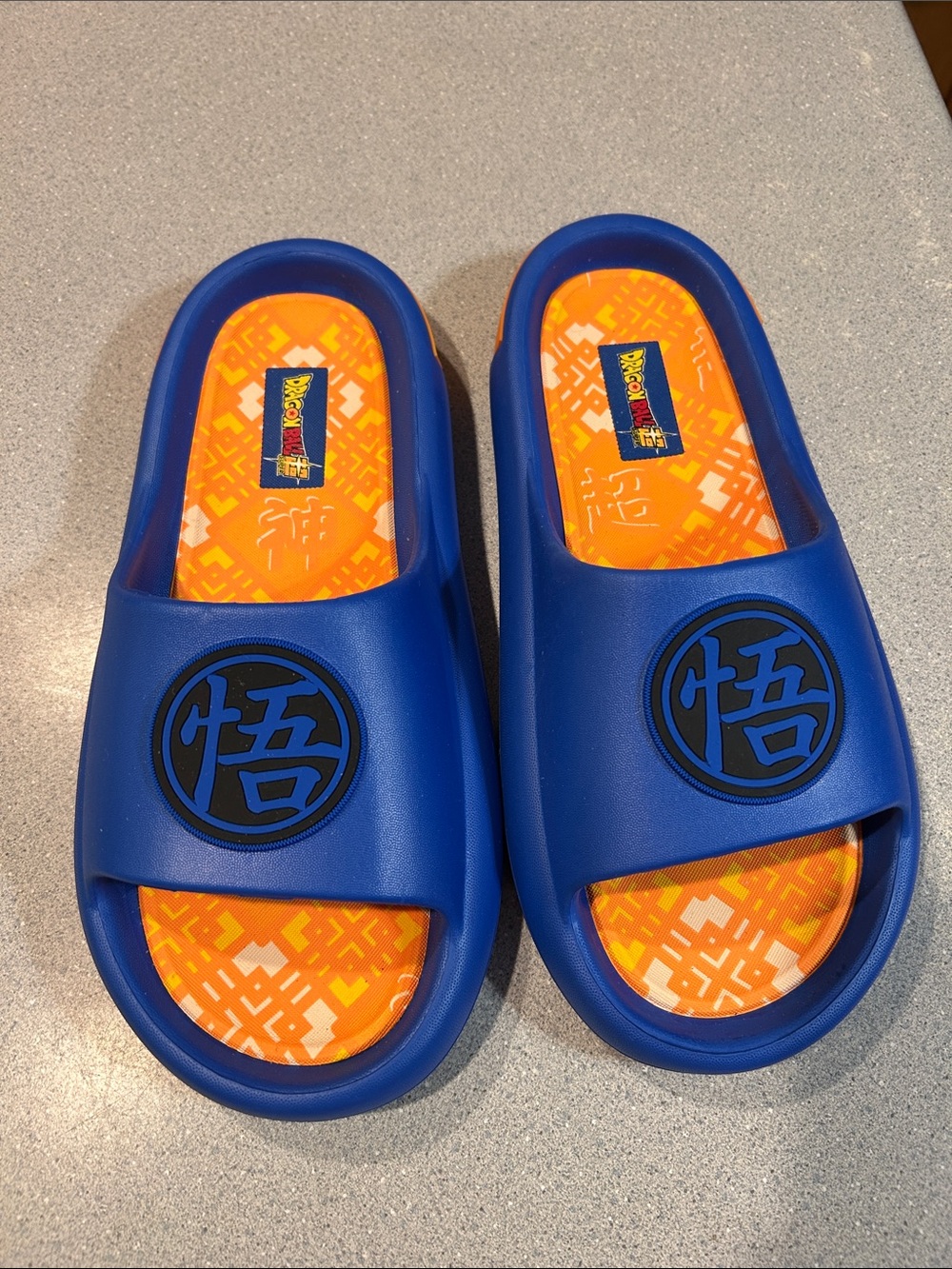 Ground Up - Dragon Ball Z Themed Blue & Orange Slide Sandals